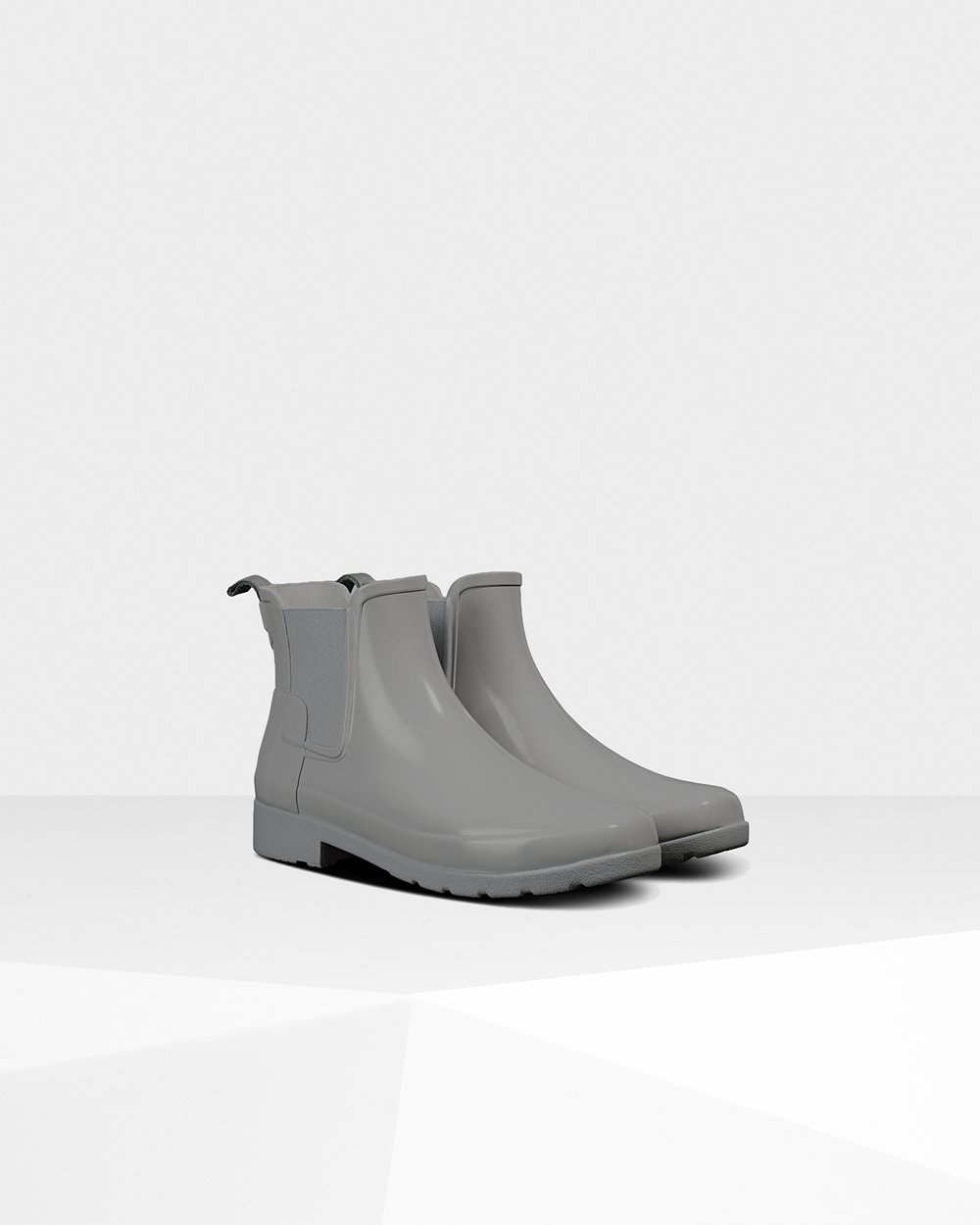 Hunter Refined Gloss Slim Fit Chelsea Boots - For Sale Cheap Womens Grey - GZQAEM840